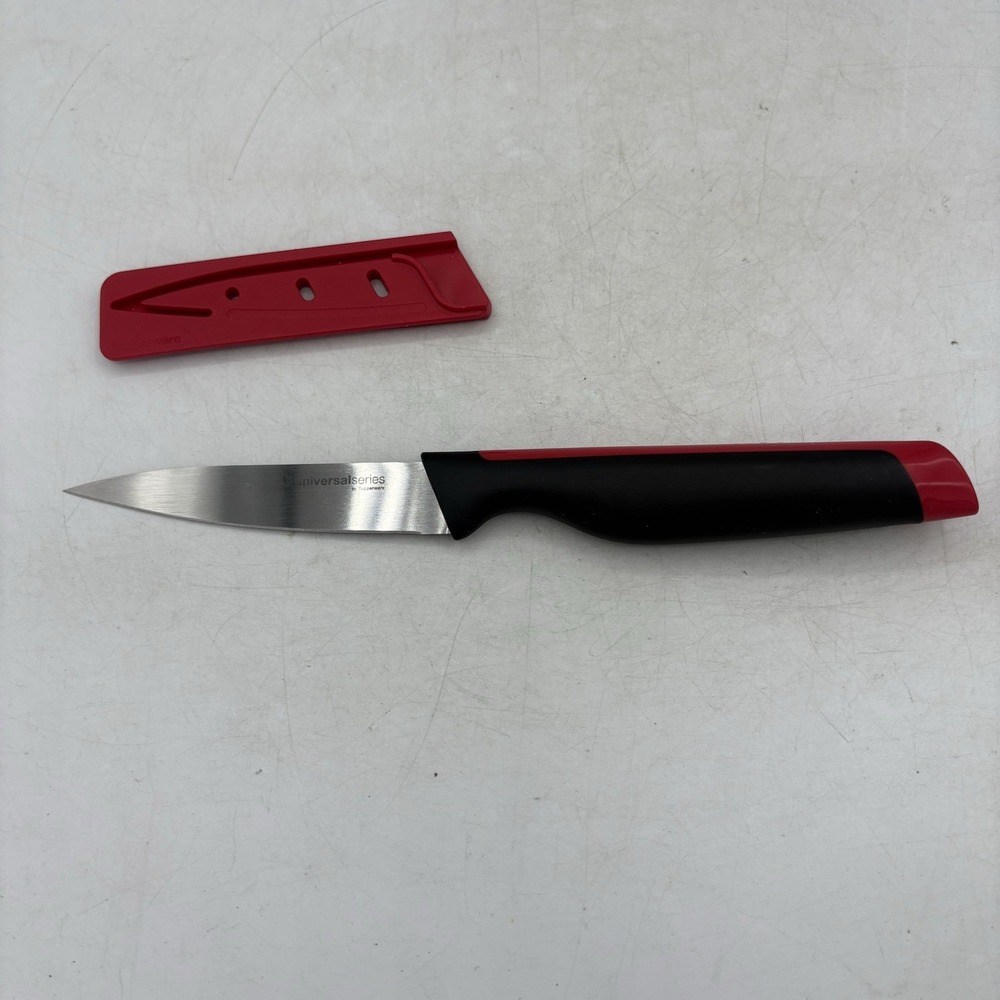 Tupperware Utility Knife Universal Ser Pro Chef St Steel Red Protective Sheath